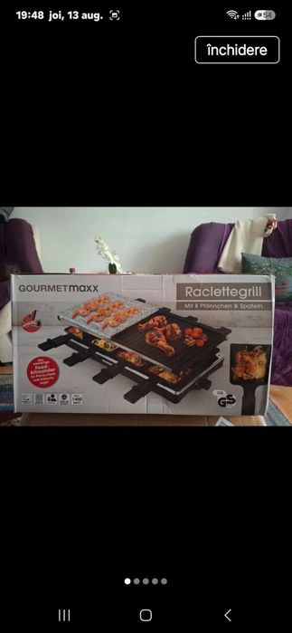 Grătar electric cu raclete Gourmetmaxx