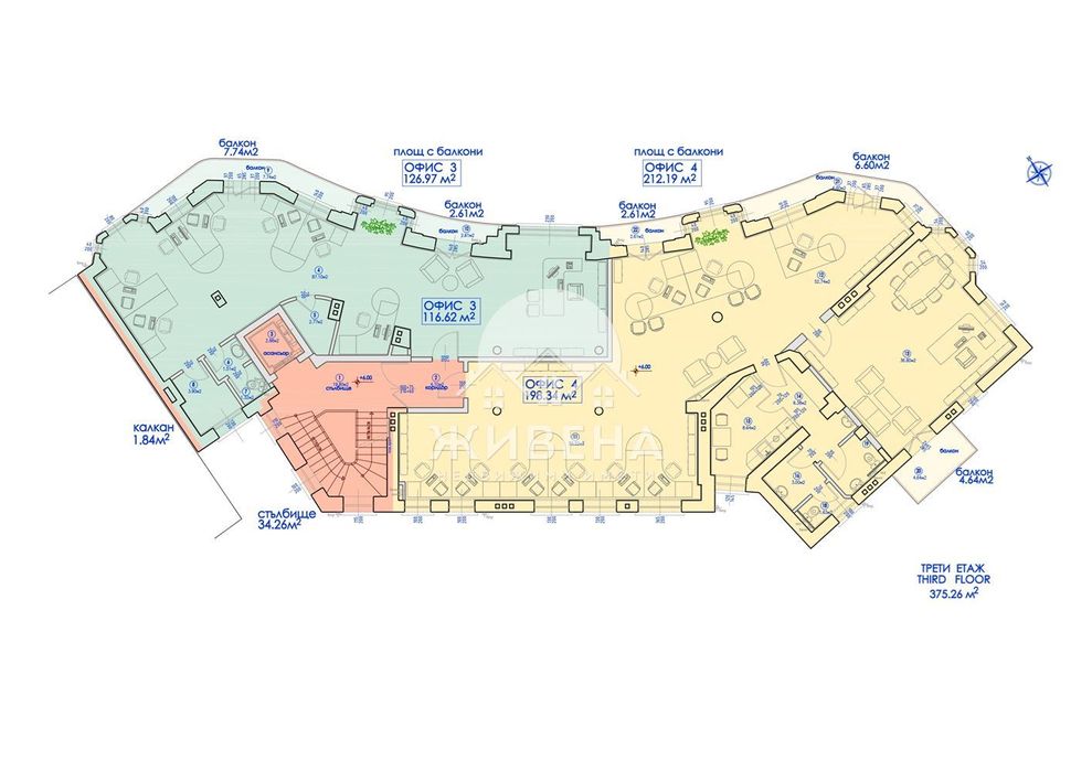Дава се под наем Офис в Варна, Операта - 336 кв.м за 3360 € - Снимка #1