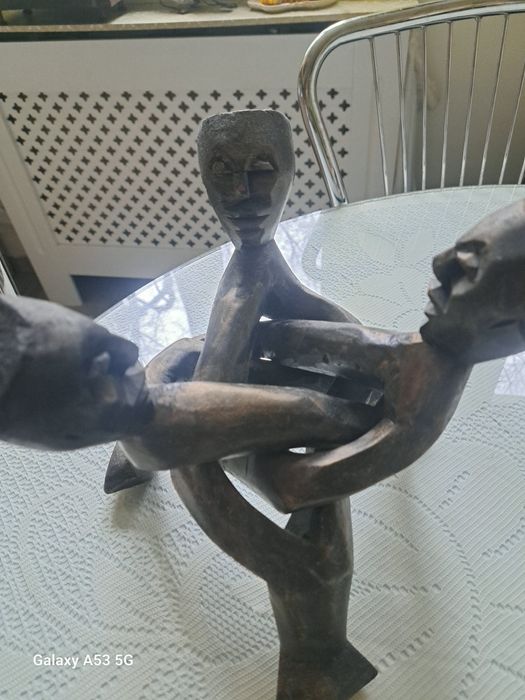 Statueta 3 negri din lemn