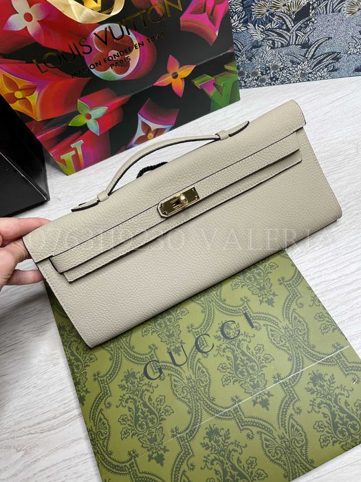 Geanta tip plic - Piele de vaca Texturata culoare deschisa