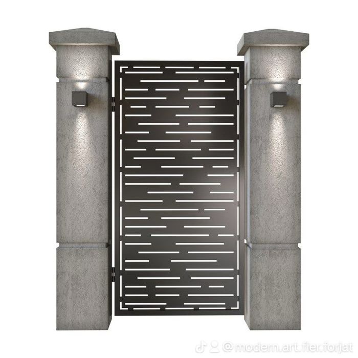 Porți metalice moderne din fier forjat decupată