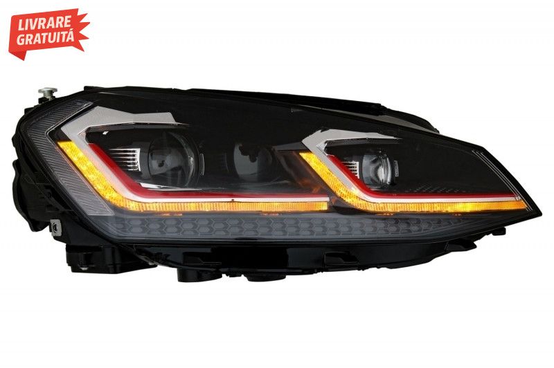 Faruri LED cu Semnal Dinamic cu Grila VW Golf 7 VII (2013-2017)