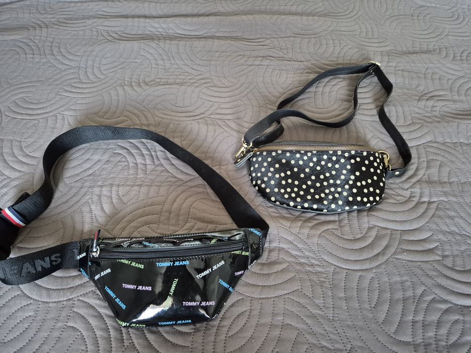 Оригинална чанта Tommy Hilfiger, чанта естествена кожа с косъм,