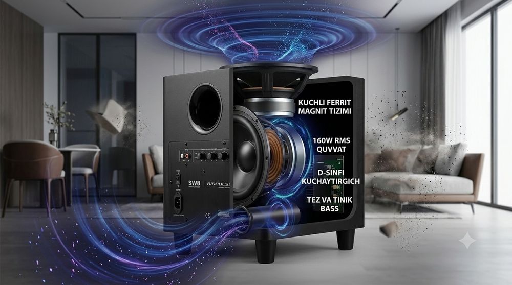 Премиум сабвуфер Airpulse SW8 (Edifier) — Мощный, глубокий и точный Hi