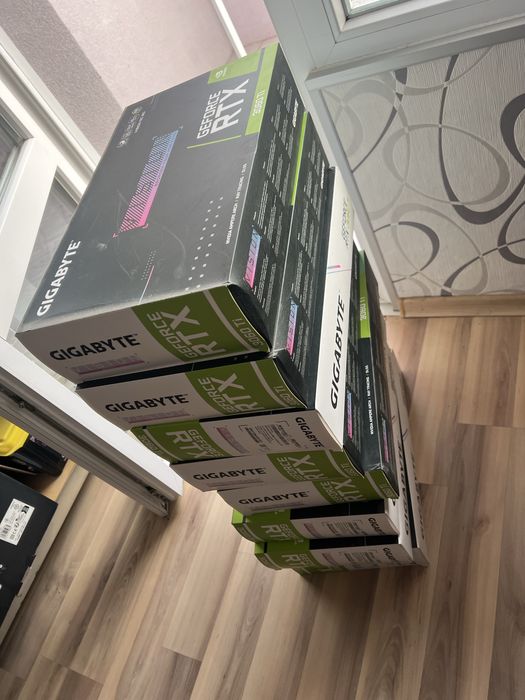 7х Gigabyte RTX 3060 Ti Vision OC 8GB(Samsung памет)