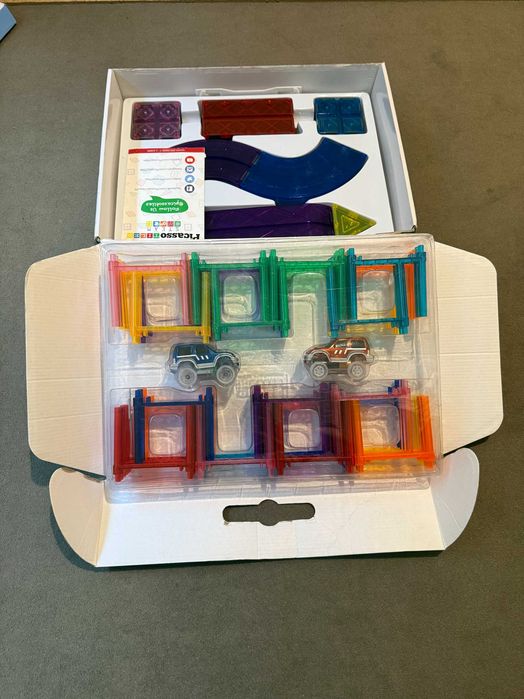 Picasso Tiles Racing Track Set 80 piese – Joc magnetic STEM, stare bună