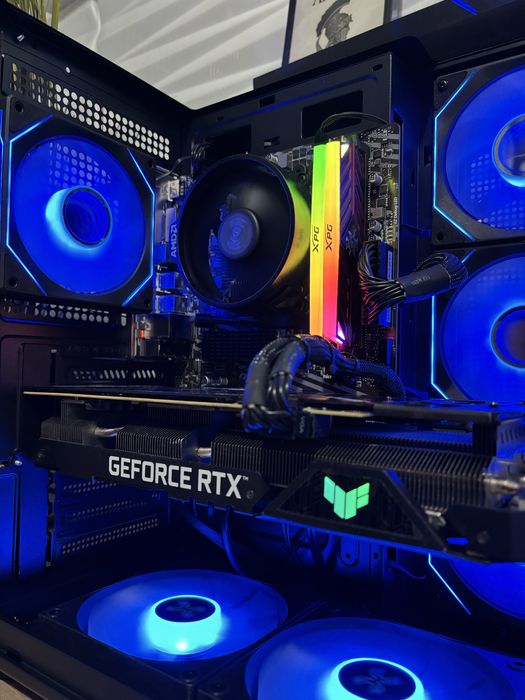 Панорамен геймърски компютър Ryzen 5500/RTX3060Ti/16 Ram/500 ssd/550W Gold