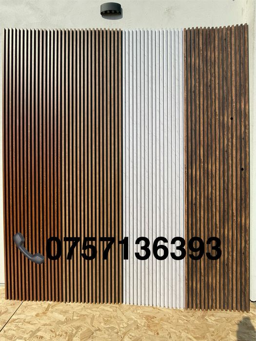 Riflaj decorativ wpc interior exterior panou 2,9m pe 16 cm nu mdf