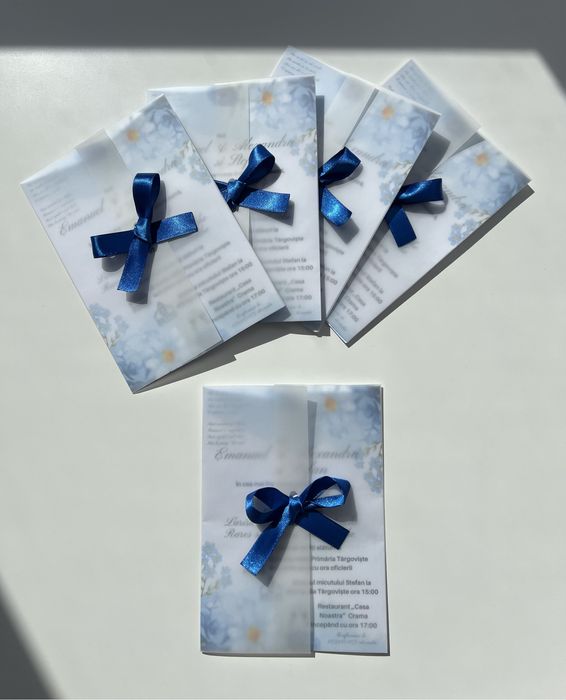 Invitatii 4 lei nunta/botez/cununie (fizic si digital)