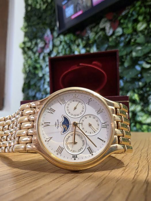 Часовник Swiss Rotary Gold Tone 34mm 1990