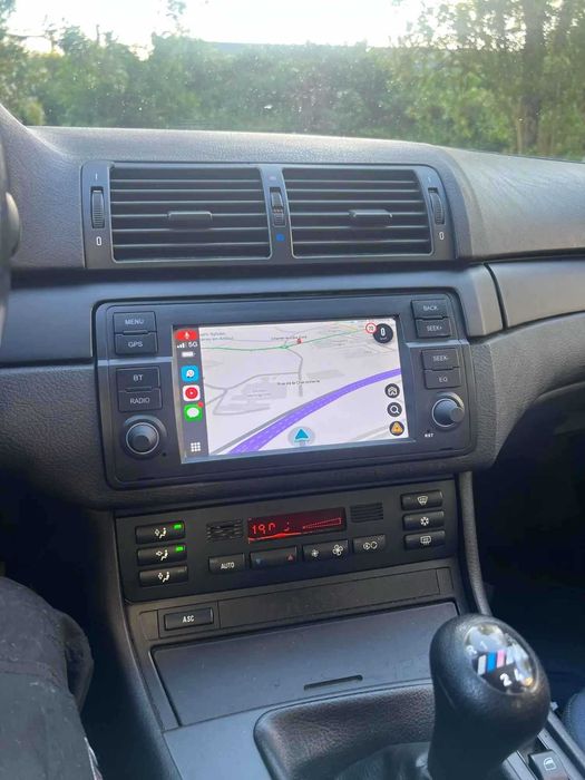 Navigație Android 15 BMW E46 4GB RAM – CarPlay, Android Auto, QLED