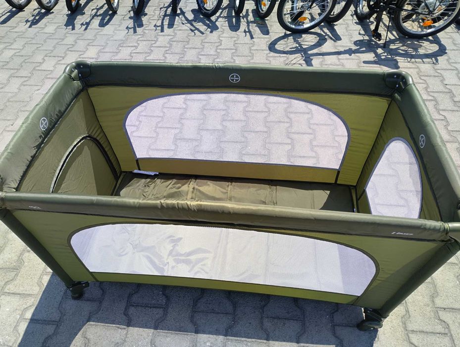 MONI Сгъваема детска кошара UNO зелен