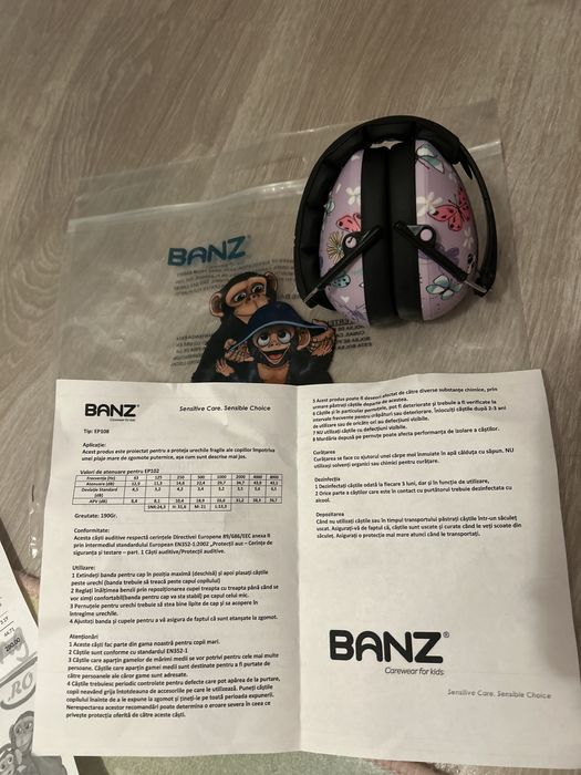 Casti Antifoane Auz, Banz Kidz - Butterfly