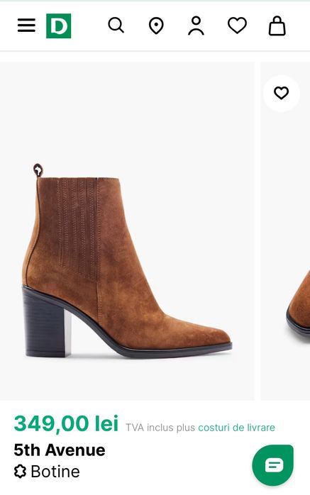 Botine piele 5th Avenue