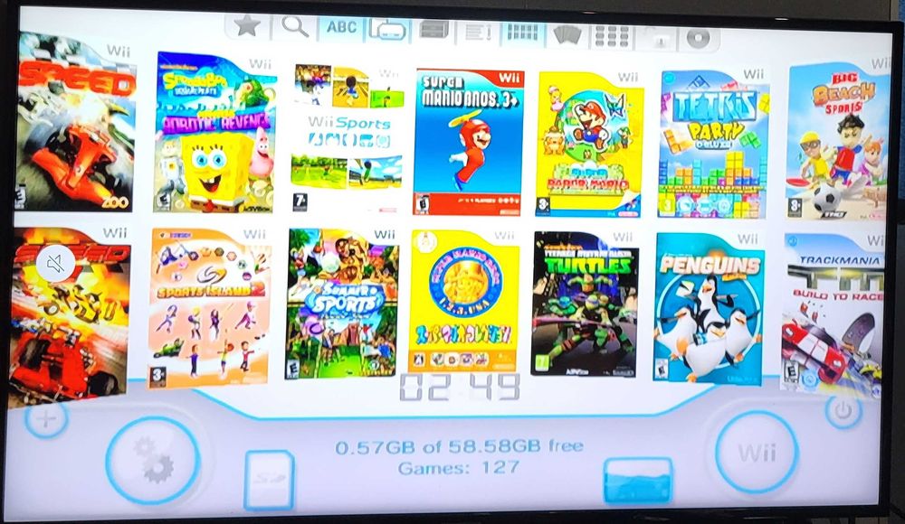 Consola Wii modata + 125 jocuri ( Mario - Wii Sport - Wii Play)+ Volan