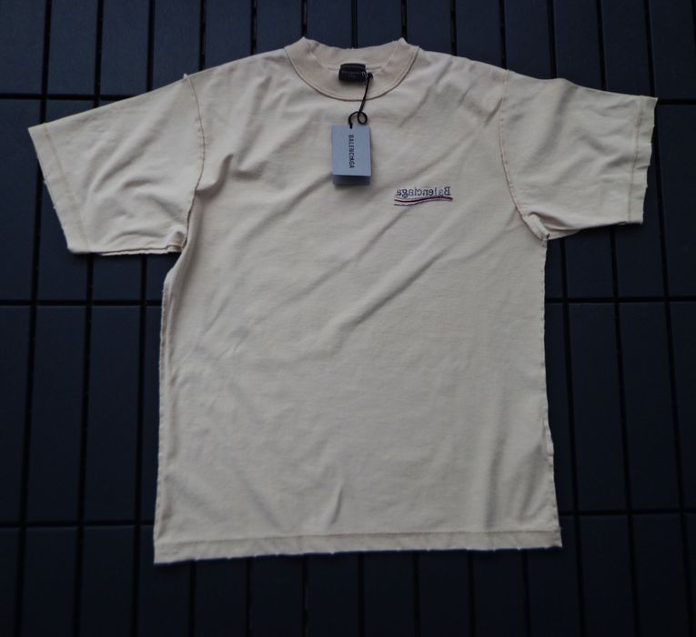 Мъжка тениска Balenciaga T shirt Cream
