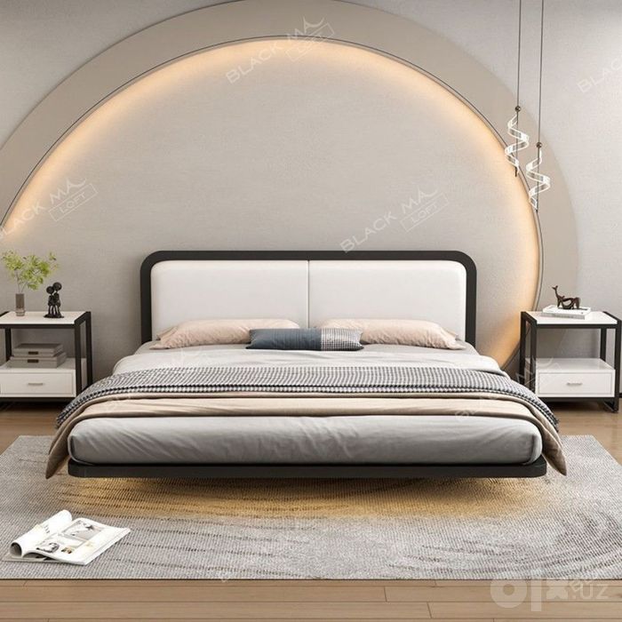 Двуспальная Парящая кровать Лофт ALADIN + Рассрочка Loft temir krovat
