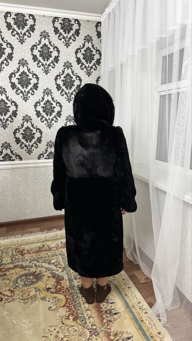 Мутон шуба до половины норка