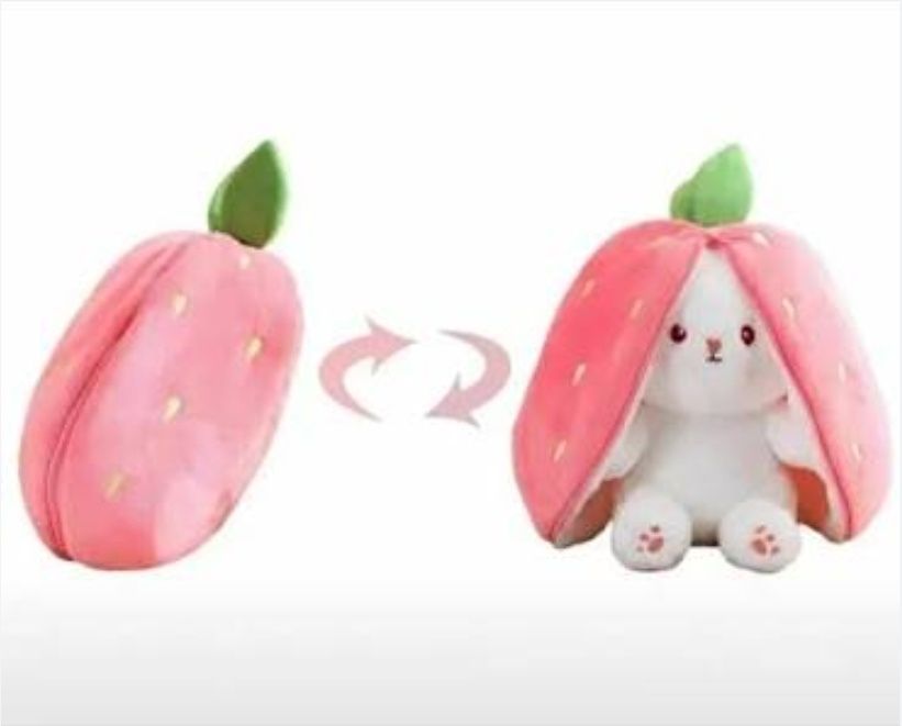 Мягкая игрушка зайчик клубничка