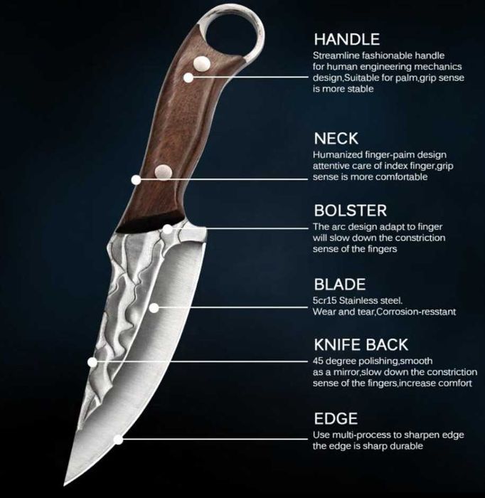 Cutit vanatoare B-SQUL EXPEDITION® 21.5 cm, lama 11.5 cm, teaca piele, full control