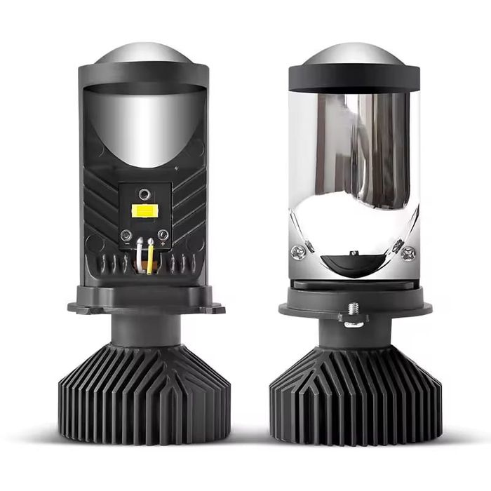 Set Doua Becuri Led H4,H7 Cu Lupa Si Ventilator Mic 28000Lm/160W/6000K