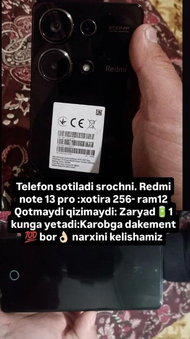 Redmi note 13 pro xotira 256 ga 12
