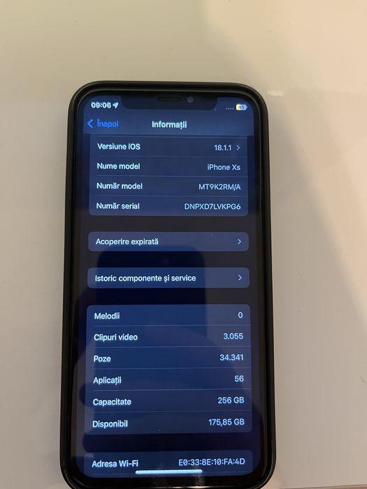 Iphone XS 256 gold cutie originala