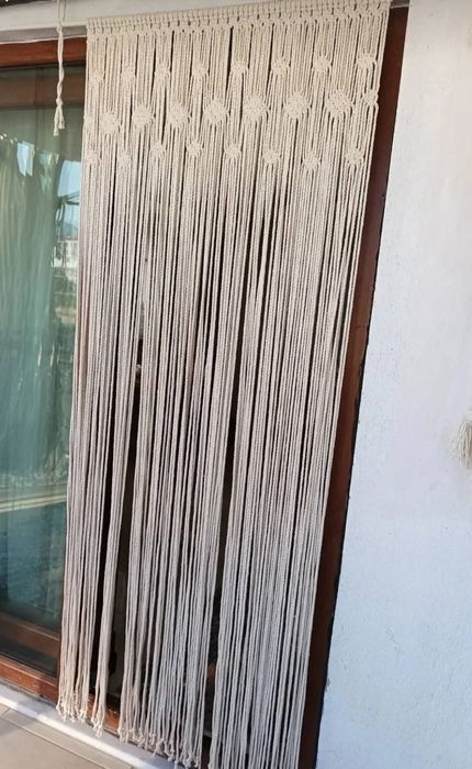 Бохо Макраме Завеса Ръчно Изработена Нова
