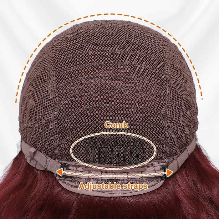 Оранжева лейс фронт къдрева перука с предна дантела