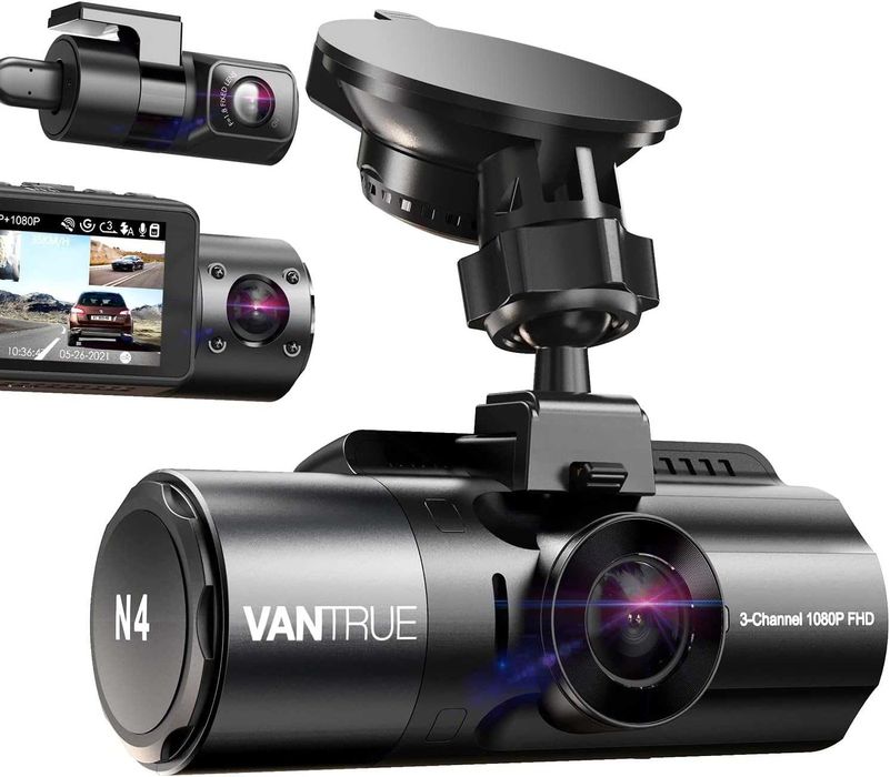 Camera auto tripla Vantrue N4 fata-spate-interior