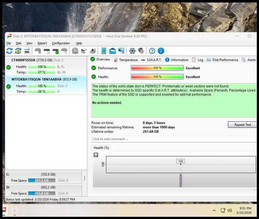 1TB SSD 7000 MB/s M.2 NVMe, Micron 2500, PCIe 4.0 X4 NOU Bulk