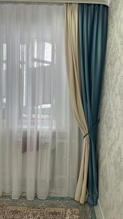 Шторы комплект с тюльом.