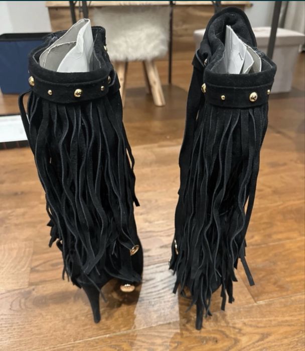 Cizme Roberto Venuti Piele Naturala (Cu Franjuri si Medalion)