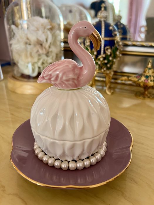 Шкатулка для украшений фламинго