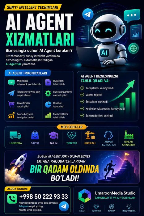 Telegram bot • Web sayt • Mobil ilova • Dastur yaratish |IT xizmatlari