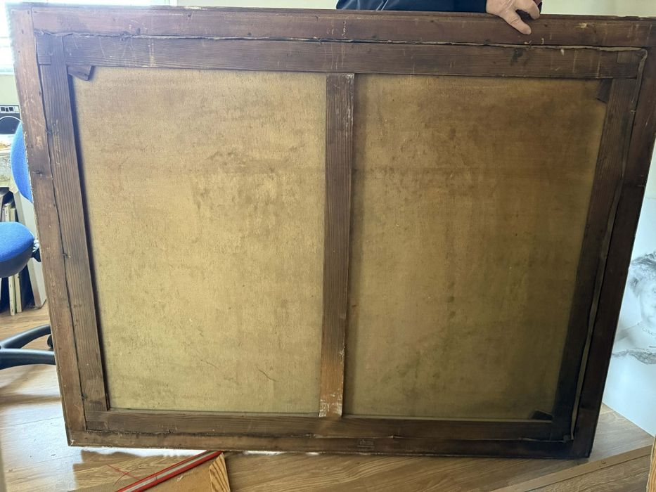 Старинно маслено платно "Руски борзои" – Музеен размер (140х110 см)
​О