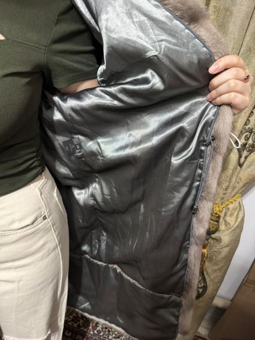 Норковая шуба серая