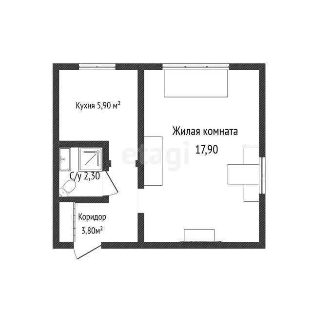 В продаже 1 комнатная квартира