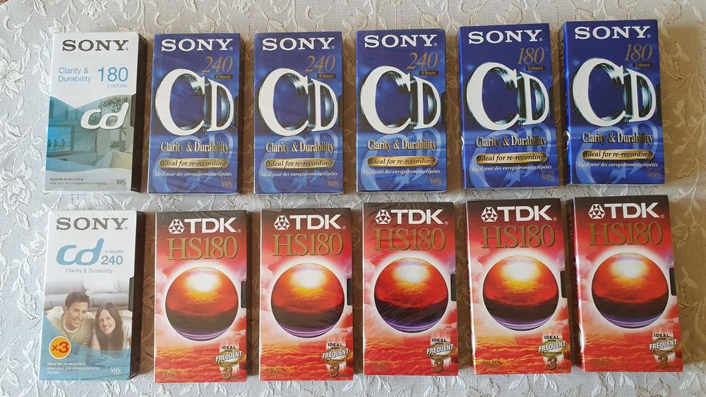 Нови видеокасети VHS TDK, JVC, BASF, Sony, Memorex. Konica