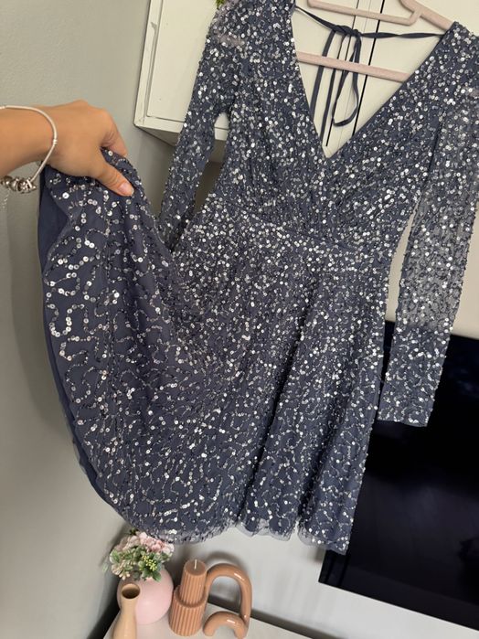 Официална къса рокля с пайети eu34 хс размер Jake*s бляскава