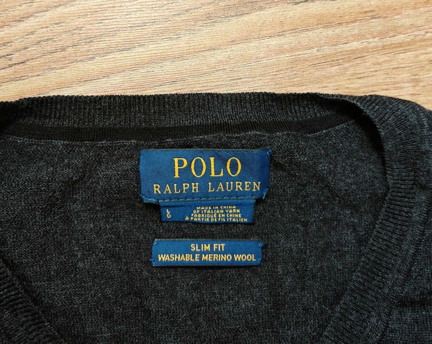 Ralph Lauren slim fit 100% Мериносова вълна мъжки пуловер размер L