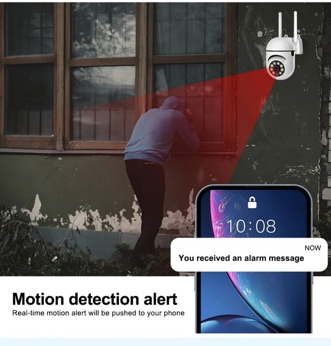 2 броя WiFi Камери за Наблюдение,Камери за видеонаблюдение. 1080P HD, Външни, 4.0Х Зум, Видео Сигурност, ССТѴ IP