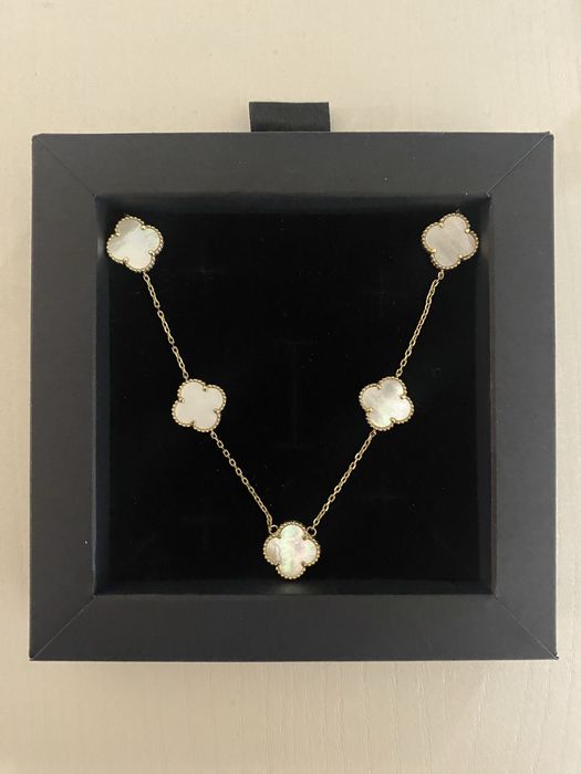 Златно колие 14 карата по модел Van cleef злато  / златен синджир