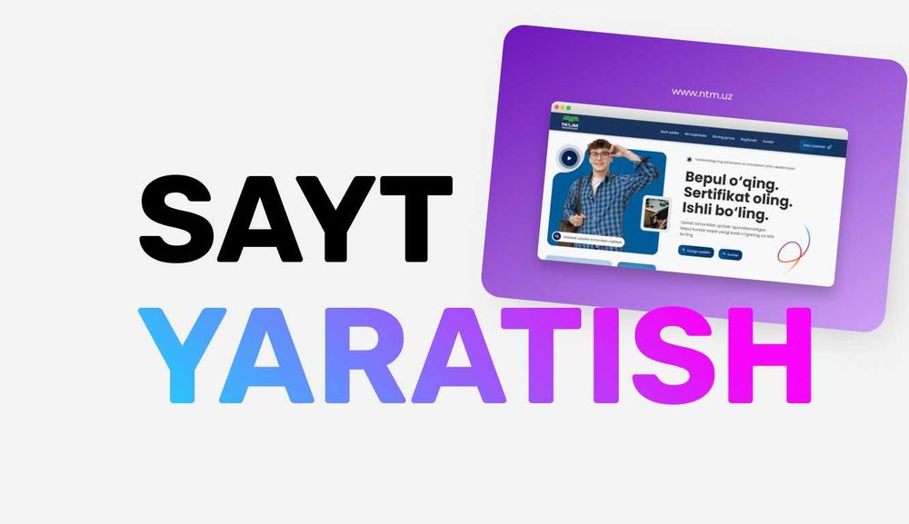 Sayt yaratish xizmati | Zamonaviy web saytlar