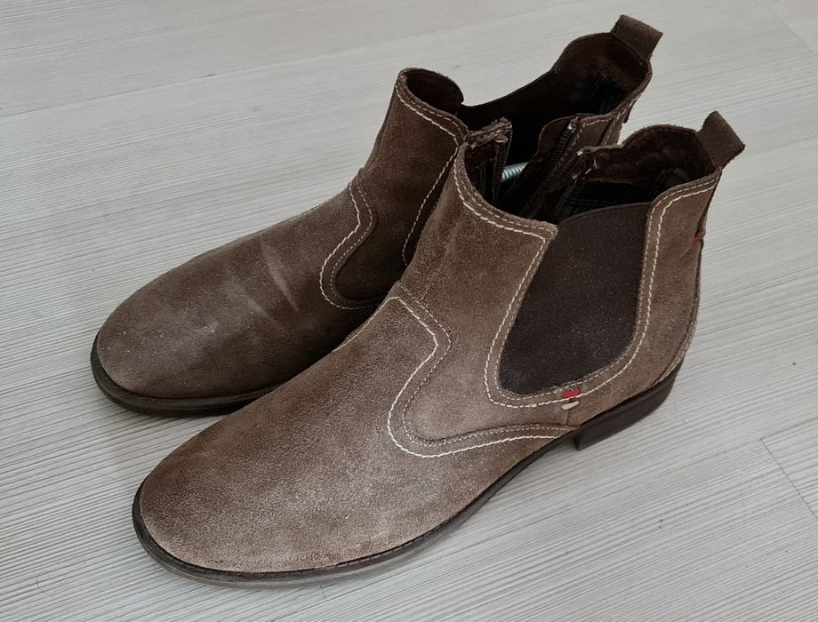 Ghete din piele intoarsa Zee Lane, maro taupe, marimea 42