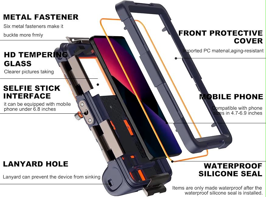 Carcasă subacvatică SHELLBOX 2nd Gen | Waterproof 15 m | iPhone & Samsung | Completă