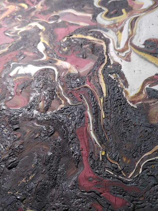 Картина акрилом с Эффектом Кракелюра - "Разлом"