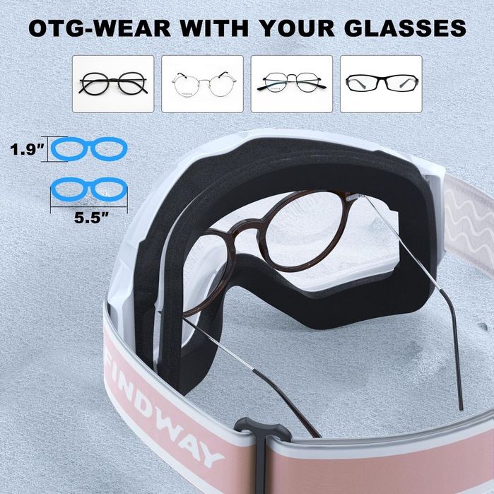 Ochelari de Schi OTG Protecție UV Antifog Sferici Oglinda – Pentru Purătorii de Ochelari