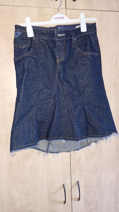 Fusta de blugi cu fir cu sclipici marime S