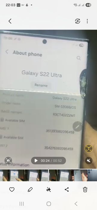 Placa de baza camera samsung S22 Ultra